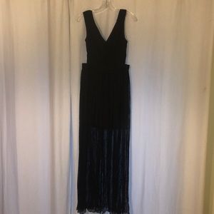 Black floor-length dress